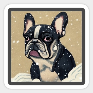 Black and White French Bulldog Funny Puppy Face Bulldog Dad Calmest Dog Breed Sticker